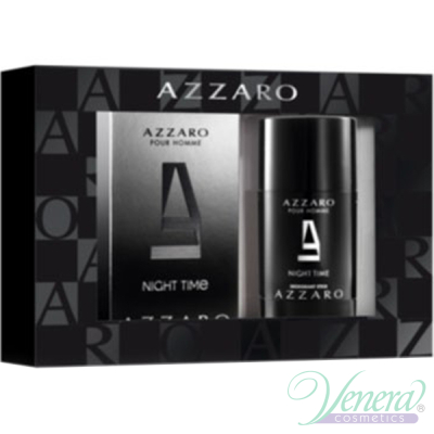 Azzaro Pour Homme Night Time Комплект (EDT 50ml + Deo Stick 75ml) за Мъже Мъжки Комплекти