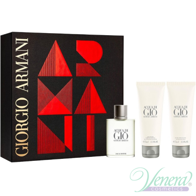 Armani Acqua Di Gio Комплект (EDT 100ml + AS Balm 75ml + SG 75ml) за Мъже Мъжки Комплекти