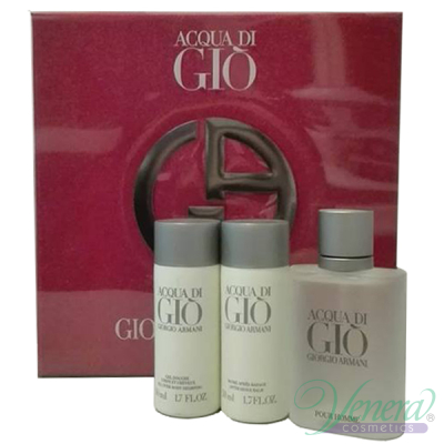 Armani Acqua Di Gio Комплект (EDT 50ml + AS Balm 50ml + SG 50ml) за Мъже Мъжки Комплекти
