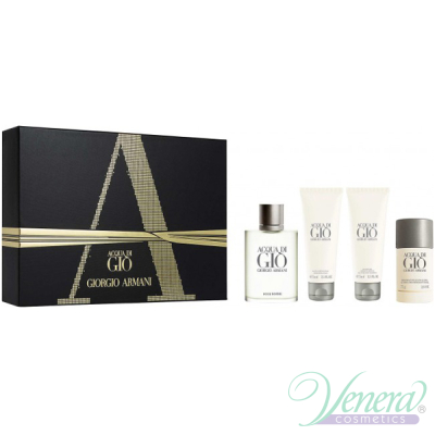 Armani Acqua Di Gio Комплект (EDT 100ml + AS Balm 75ml + SG 75ml + Deo Stick 75ml) за Мъже Мъжки Комплекти