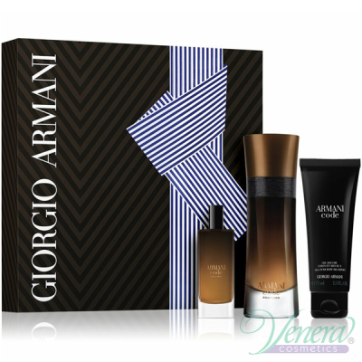 Armani Code Profumo Комплект (EDP 60ml + EDP 15ml + SG 75ml) за Мъже Мъжки Комплекти