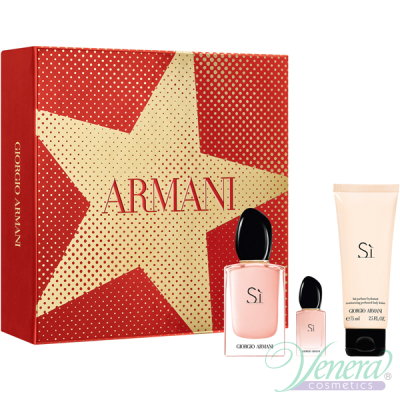Armani Si Fiori Комплект (EDP 50ml + EDP 7ml + BL 75ml) за Жени Дамски Комплекти