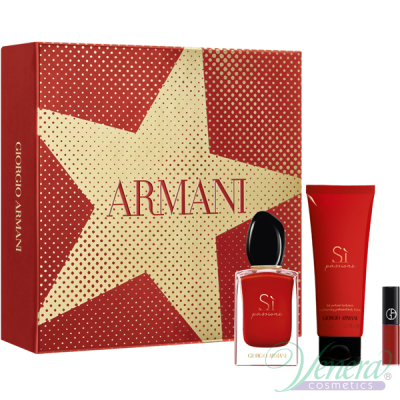 Armani Si Passione Комплект (EDP 50ml + BL 75ml + Lip Maestro 400 1.5ml) за Жени Дамски Комплекти