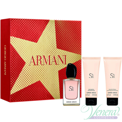 Armani Si Комплект (EDP 50ml + BL 75ml + SG 75ml) за Жени Дамски Парфюми