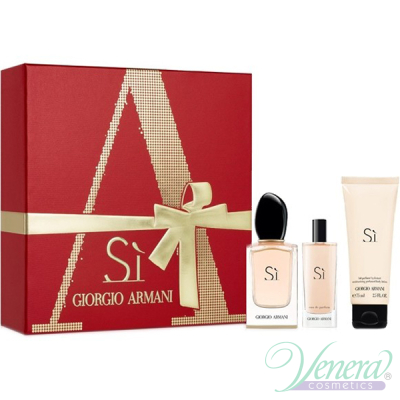 Armani Si Комплект (EDP 50ml + EDP 15ml + BL 75ml) за Жени Дамски Парфюми