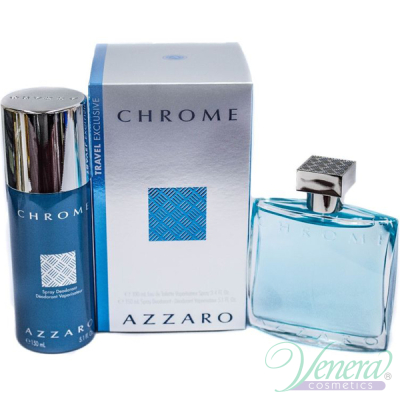 Azzaro Chrome Комплект (EDT 100ml + Deo Spray 150ml) за Мъже Мъжки Комплекти