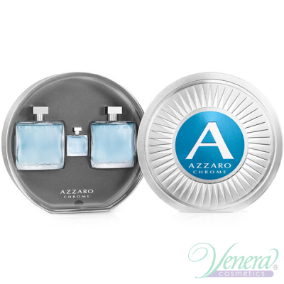 Azzaro Chrome Комплект (EDT 100ml + AS Lotion 100ml + EDT 7ml) за Мъже Мъжки Комплекти