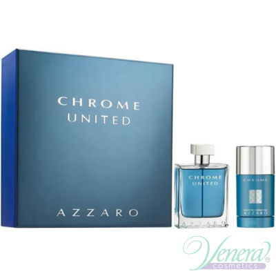 Azzaro Chrome United Комплект (EDT 50ml + Deo Stick 75ml) за Мъже Мъжки Комплекти