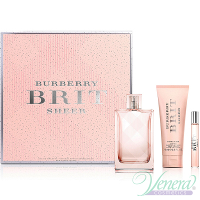 Burberry Brit Sheer Комплект (EDT 100ml + EDT 7.5ml + BL 75ml) за Жени Дамски Комплекти