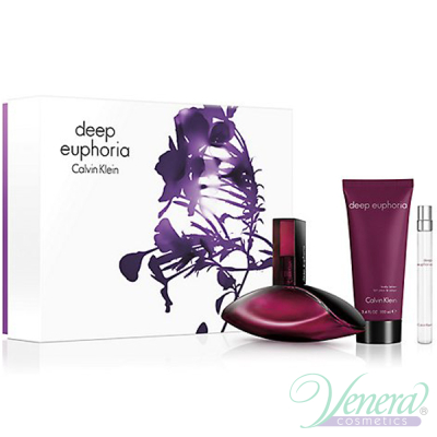 Calvin Klein Deep Euphoria Комплект (EDP 100ml + EDP 10ml + BL 100ml) за Жени Дамски Комплекти