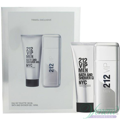 Carolina Herrera 212 VIP Men Комплект (EDT 100ml + Shower Gel 100ml) за Мъже Мъжки Комплекти