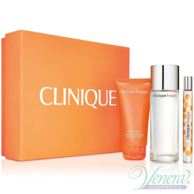 Clinique Happy Комплект (EDP 50ml + EDP 10ml + Body Cream 75ml) за Жени Дамски Комплекти