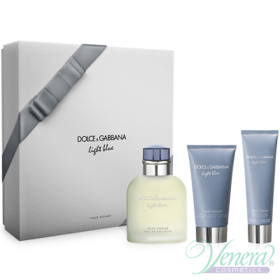 D&G Light Blue Комплект (EDT 125ml + AS Balm 75ml + SG 50ml) за Мъже Мъжки Комплекти