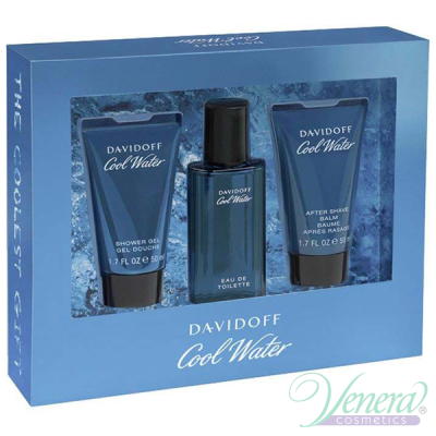 Davidoff Cool Water Set (EDT 40ml + AS Balm 50ml + SG 50ml) за Мъже Мъжки Комплекти