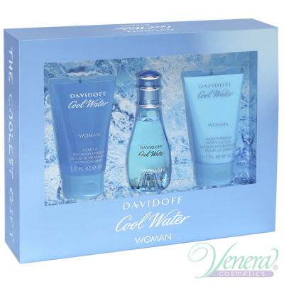 Davidoff Cool Water Комплект (EDT 30ml + BL 50ml + SG 50ml) за Жени Дамски Комплекти