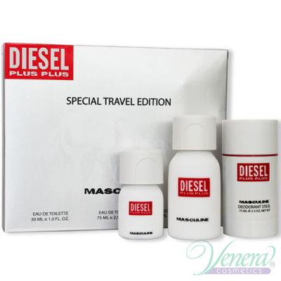 Diesel Plus Plus Комплект (EDT 75ml + Deo Stick 75ml + EDT 30ml) за Мъже Мъжки Комплекти