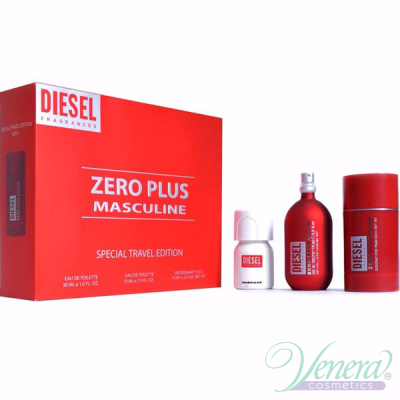 Diesel Zero Plus Комплект (EDT 75ml + Deo Stick 75ml + Plus Plus EDT 30ml) за Мъже Мъжки Комплекти