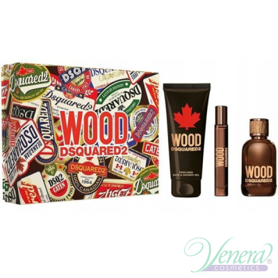 Dsquared2 Wood for Him Комплект (EDT 100ml + EDT 10ml + SG 150ml) за Мъже Мъжки Комплекти