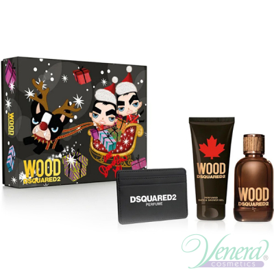 Dsquared2 Wood for Him Комплект (EDT 100ml + SG 100ml + Card Holder) за Мъже Мъжки Комплекти