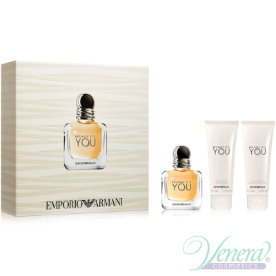 Emporio Armani Because It's You Комплект (EDP 50ml + SG 75ml + BL 75ml) за Жени Дамски Комплекти