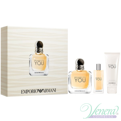Emporio Armani Because It's You Комплект (EDP 100ml + EDP 15ml + BL 75ml) за Жени Дамски Комплекти