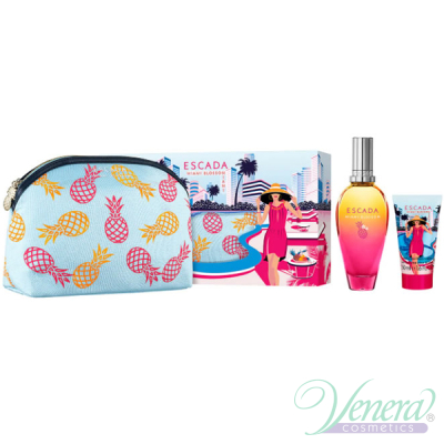 Escada Miami Blossom Комплект (EDT 50ml + BL 50ml + Bag) за Жени Дамски Комплекти