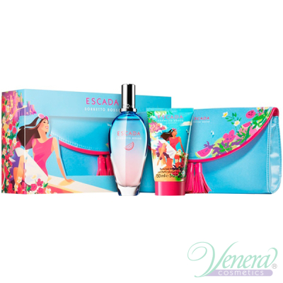 Escada Sorbetto Rosso Комплект (EDT 100ml + BL 150ml + Несесер) за Жени Дамски Комплекти