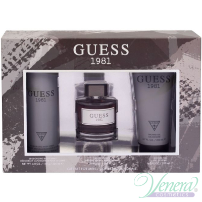 Guess 1981 Комплект (EDT 100ml + Shower Gel 200ml + Deo Spray 226ml) за Мъже Мъжки Комплекти