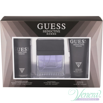 Guess Seductive Homme Комплект (EDT 100ml + SG 200ml + Deo Spray 226ml) за Мъже Мъжки Комплекти