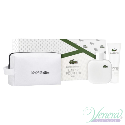 Lacoste L 12.12 Blanc Комплект (EDT 100ml + Shower Gel 50ml + Bag) за Мъже Мъжки комплекти