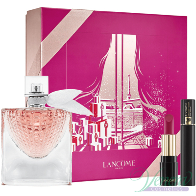Lancome La Vie Est Belle L'Eclat Комплект (EDP 50ml + Mascara 2ml + Rouge 378 Rose 1.6g) за Жени Дамски Комплекти