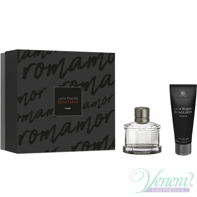 Laura Biagiotti Romamor Uomo Комплект (EDT 75ml + SG 100ml) за Мъже Мъжки Комплекти
