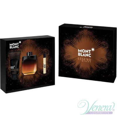 Mont Blanc Legend Night Комплект (EDP 100ml + EDP 7.5ml + AS Balm 100ml) за Мъже Мъжки Комплекти