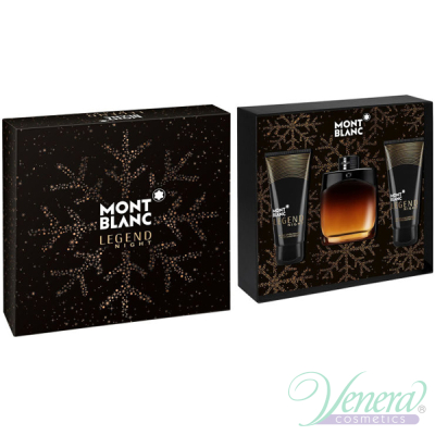 Mont Blanc Legend Night Комплект (EDP 100ml + AS Balm 100ml + SG 100ml) за Мъже Мъжки Комплекти