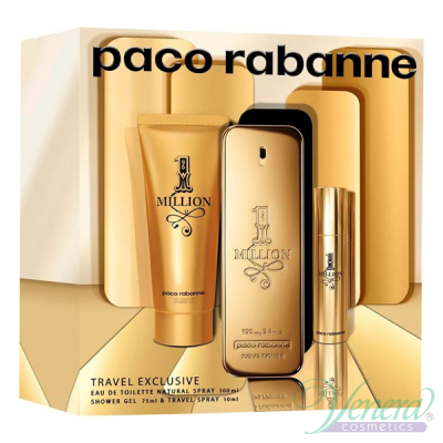 Paco Rabanne 1 Million Комплект (EDT 100ml + EDT 10ml + SG 75ml) за Мъже Мъжки Комплекти