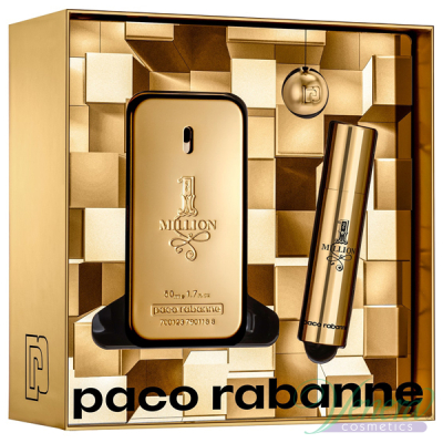 Paco Rabanne 1 Million Комплект (EDT 50ml + EDT 10ml + Ключодържател) за Мъже Мъжки Комплекти
