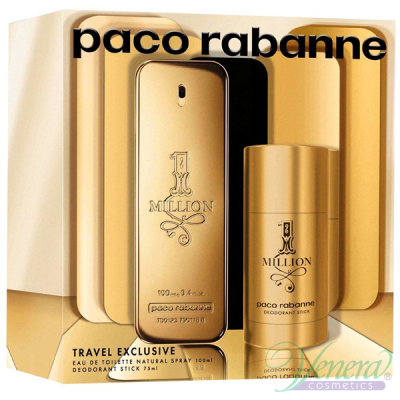 Paco Rabanne 1 Million Комплект (EDT 100ml + Deo Stick 75ml) за Мъже Мъжки Комплекти