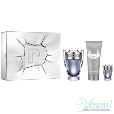 Paco Rabanne Invictus Комплект (EDT 100ml + EDT 5ml + SG 100ml) за Мъже Мъжки комплекти