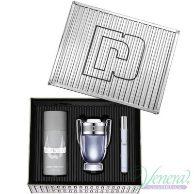 Paco Rabanne Invictus Комплект (EDT 50ml + EDT 10ml + Deo Spray 150ml) за Мъже Мъжки Комплекти