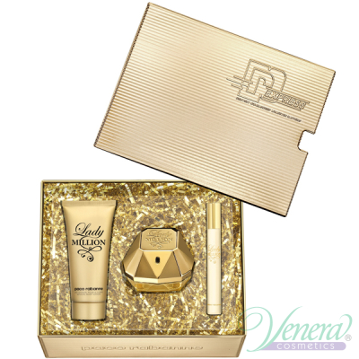 Paco Rabanne Lady Million Комплект (EDP 50ml + EDP 10ml + BL 75ml) за Жени Дамски Комплекти
