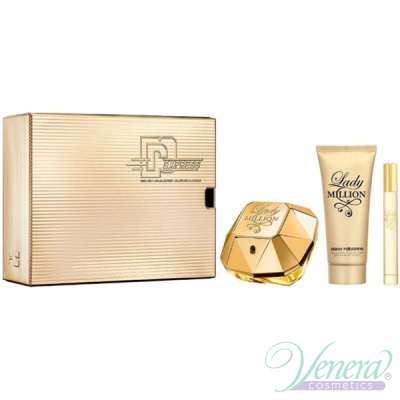 Paco Rabanne Lady Million Комплект (EDP 80ml + EDP 10ml + BL 100ml) за Жени Дамски Комплекти