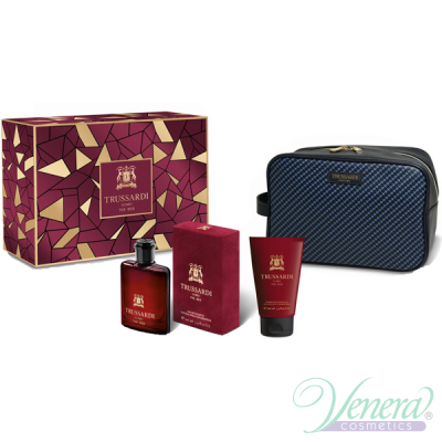 Trussardi Uomo The Red Set (EDT 100ml + SG 100ml + Bag) за Мъже Мъжки Комплекти