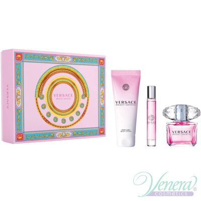 Versace Bright Crystal Комплект (EDT 90ml + EDT 10ml + BL 150ml) за Жени Дамски Комплекти