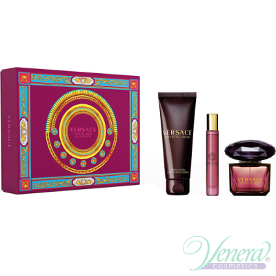 Versace Crystal Noir Set (EDT 90ml + EDT 10ml + BL 150ml) за Жени Дамски Комплекти