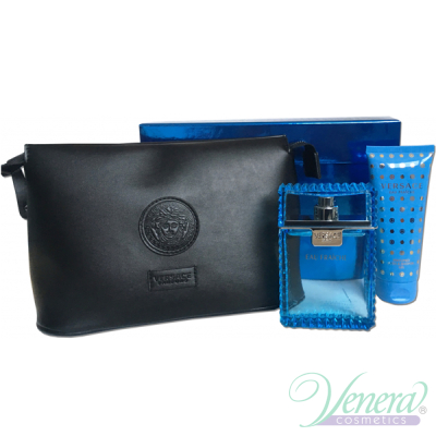 Versace Man Eau Fraiche Комплект (EDT 100ml +SG 100ml + Bag) за Мъже За Мъже
