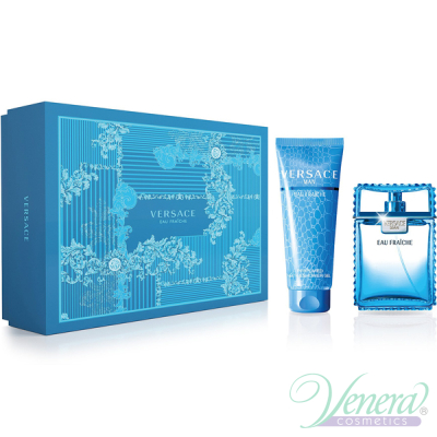 Versace Man Eau Fraiche Комплект (EDT 100ml +SG 150ml) за Мъже Мъжки Комплекти
