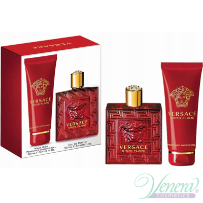 Versace Eros Flame Комплект (EDP 100ml + SG 100ml) за Мъже Мъжки Комплекти