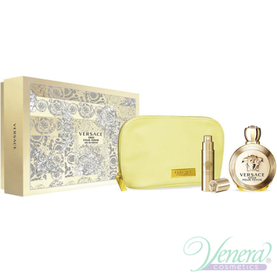 Versace Eros Pour Femme Комплект (EDP 100ml + EDP 10ml + Bag) за Жени Дамски Комплекти