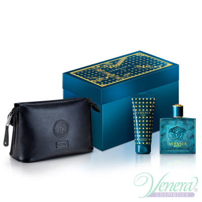 Versace Eros Комплект (EDT 100ml + Shower Gel 100ml + Bag) за Мъже За Мъже