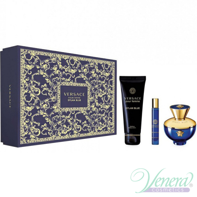 Versace Pour Femme Dylan Blue Комплект (EDP 100ml + EDP 10ml + BL 150ml) за Жени Дамски Комплекти
